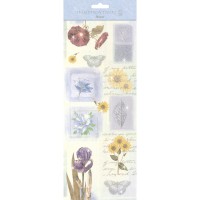 Flat Sticker "Flowers" blau