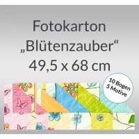 Fotokarton "Blütenzauber" 49,5 x 68 cm - 10 Bogen sortiert