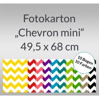 Fotokarton "Chevron mini" 49,5 x 68 cm - 10 Bogen sortiert