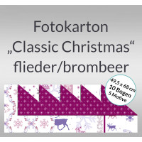 Fotokarton "Classic Christmas" flieder/brombeer 49,5 x 68 cm - 10 Bogen sortiert