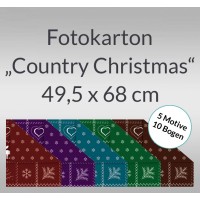 Fotokarton "Country Christmas" 49,5 x 68 cm - 10 Bogen sortiert