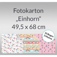 Fotokarton "Einhorn" 49,5 x 68 cm - 10 Bogen sortiert