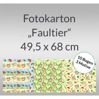 Fotokarton "Faultier" 49,5 x 68 cm Motiv 03 - 10 Bogen sortiert