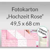 Fotokarton "Hochzeit Rose" 49,5 x 68 cm - 10 Bogen sortiert