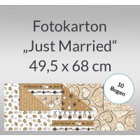 Fotokarton "Just Married" 49,5 x 68 cm - 10 Bogen