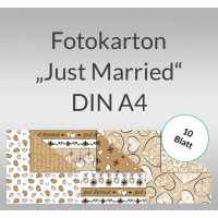 Fotokarton "Just Married" DIN A4 - 10 Blatt