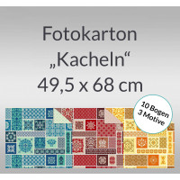 Fotokarton "Kacheln" 49,5 x 68 cm - 10 Bogen sortiert