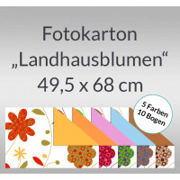 Fotokarton "Landhausblumen" 49,5 x 68 cm - 10 Bogen sortiert