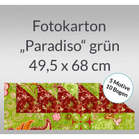 Fotokarton "Paradiso" grün 49,5 x 68 cm - 10 Bogen sortiert