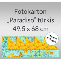 Fotokarton "Paradiso" türkis 49,5 x 68 cm - 10 Bogen sortiert