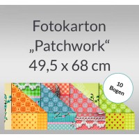 Fotokarton "Patchwork" 49,5 x 68 cm - 10 Bogen sortiert