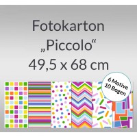 Fotokarton "Piccolo" 49,5 x 68 cm - 10 Bogen sortiert