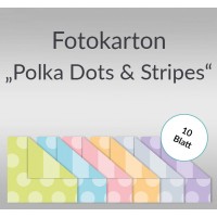 Fotokarton "Polka Dots & Stripes" DIN A4 - 10 Blatt