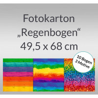 Fotokarton "Regenbogen" 49,5 x 68 cm - 10 Bogen sortiert