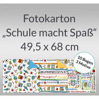 Fotokarton "Schule macht Spass" 49,5 x 68 cm - 10 Bogen sortiert