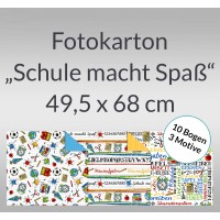 Fotokarton "Schule macht Spass" 49,5 x 68 cm - 10 Bogen sortiert