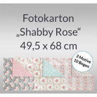 Fotokarton "Shabby Rose" 49,5 x 68 cm - 10 Bogen sortiert