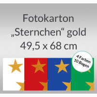 Fotokarton "Sternchen" gold 49,5 x 68 cm - 10 Bogen sortiert
