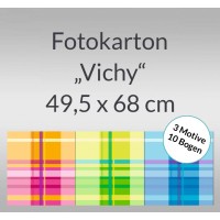 Fotokarton "Vichy" 49,5 x 68 cm - 10 Bogen sortiert