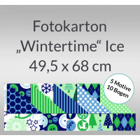 Fotokarton "Wintertime" Ice 49,5 x 68 cm - 10 Bogen sortiert