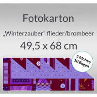 Fotokarton "Winterzauber" flieder/brombeer 49,5 x 68 cm - 10 Bogen sortiert