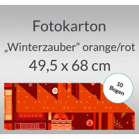Fotokarton "Winterzauber" orange/rot 49,5 x 68 cm - 10 Bogen