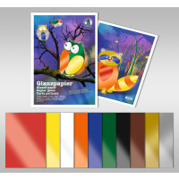 Glanzpapier ungummiert 80 g/qm 35 x 50 cm - 50 Blatt in 10 Farben