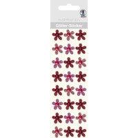 Glitter Sticker "Blüten" rot