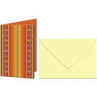 Grußkarten "Bordüren" mit Kuverts 113 x 165 mm orange