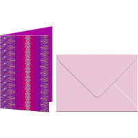 Grußkarten "Bordüren" mit Kuverts 113 x 165 mm pink