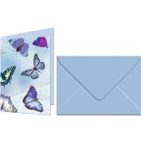 Grußkarten "Schmetterlinge" mit Kuverts blau