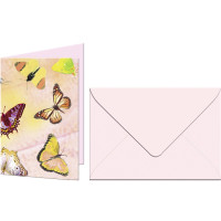 Grußkarten "Schmetterlinge" mit Kuverts rose