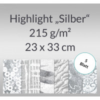 Highlight "Silber" 23 x 33 cm - 5 Blatt