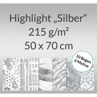 Highlight "Silber" 50 x 70 cm - 10 Bogen sortiert