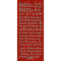 Hologramm Sticker "Grüße" rot