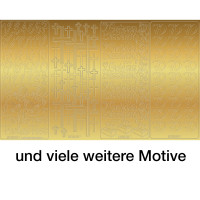 Kreativ Sticker, 10 x 23 cm, 5 Blatt, gold, verschiedene Motive