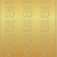 Kreativ Sticker "18" gold