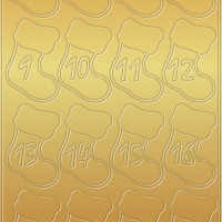 Kreativ Sticker "Adventszahlen Stiefelchen" gold