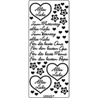 Kreativ Sticker "Alles Liebe" silber