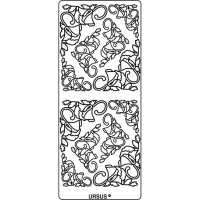 Kreativ Sticker "Ecken Blüten" silber