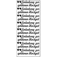 Kreativ Sticker "Einladung zur goldenen Hochzeit" gold