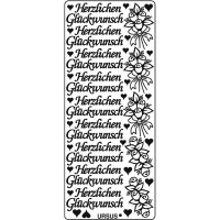 Kreativ Sticker "Herzlichen Glückwunsch 1" gold