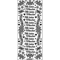 Kreativ Sticker "mit besten Wünschen" silber