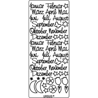 Kreativ Sticker "Monatsnamen" silber