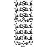 Kreativ Sticker "Viel Glück" groß, silber
