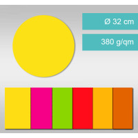 Kreise aus Leuchtfarbenkarton ⌀ 32 cm - 25 Stück