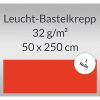 Leucht-Bastelkrepp 32 g/qm 0,5 x 2,5 m leuchtrot - 1 Rolle