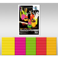 Leuchtfarben-Bastelwellpappe 260 g/qm 50 x 70 cm - 10 Bogen in 5 Farben