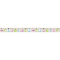Masking Tape "Landhaus" Herzen rosa/grün, 1 Rolle