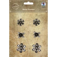 Metall Sticker "Vintage" Blumen klein